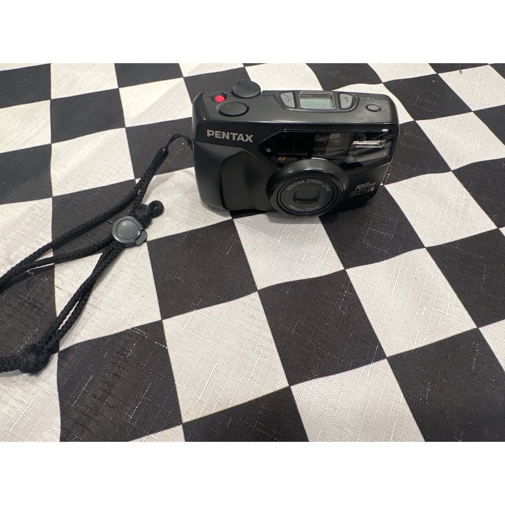 VTG Pentax IQZoom EZY-R 35mm Film Camera 38-70mm Zoom Lens Black tested works
